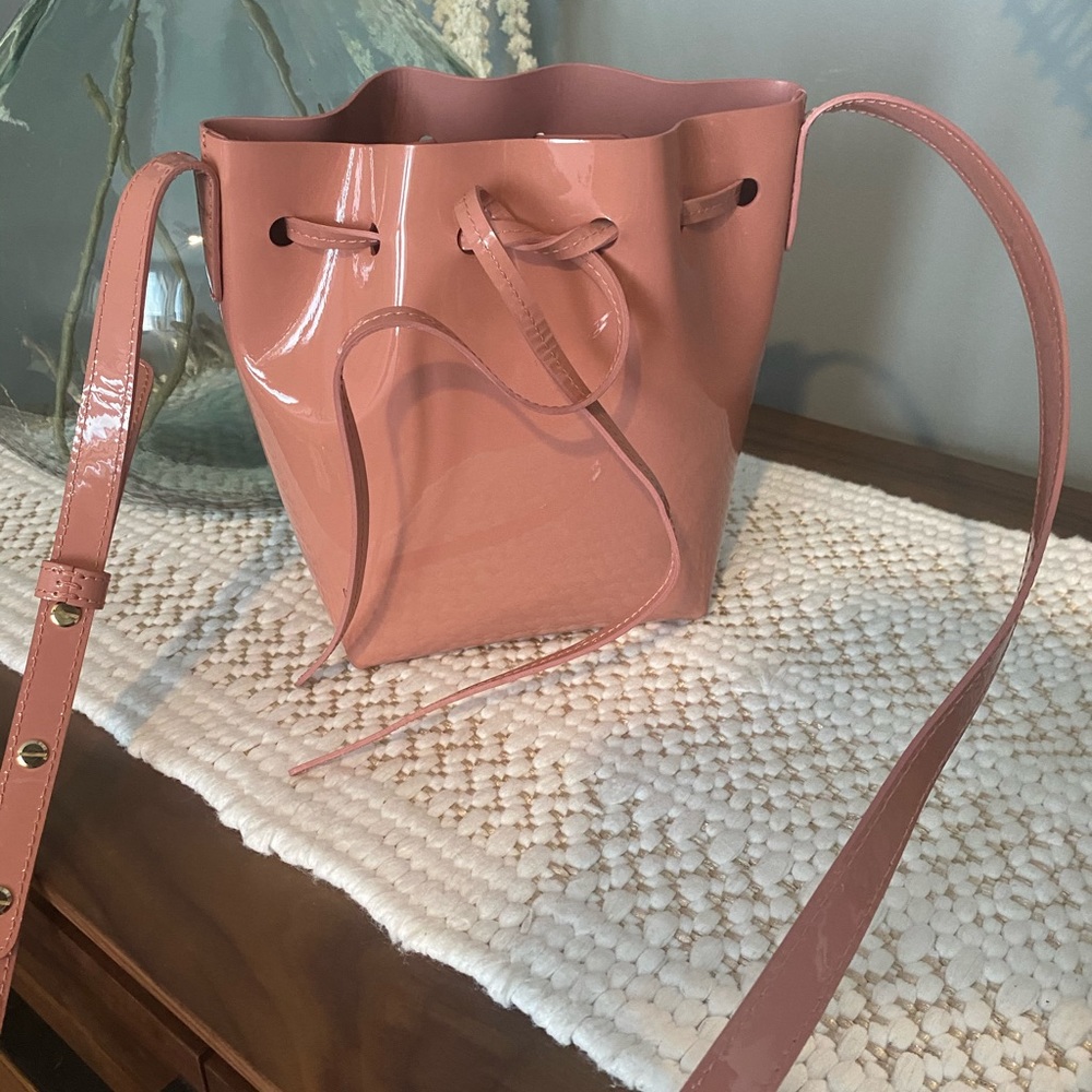 Mansur Gavriel Mini Patent Bucket Bag